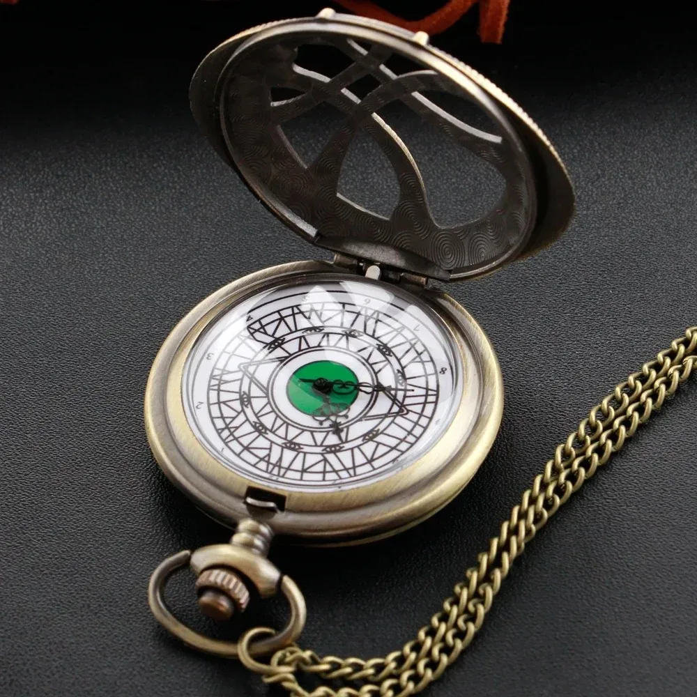 الإبداعية خمر الجوف العين قلادة كوارتز ساعة تذكارية سترة سلسلة ساعة الجيب مع هدية شخصية