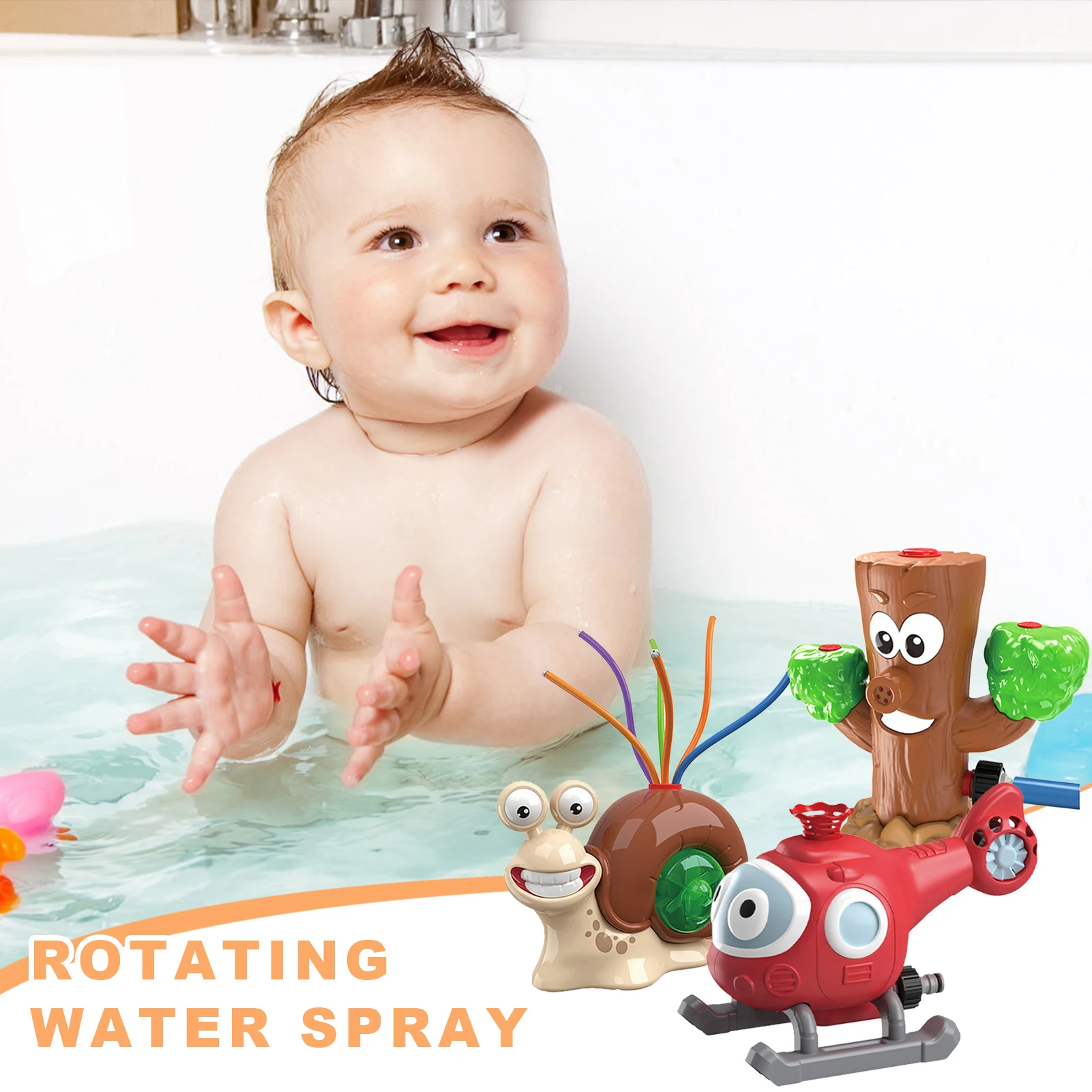 Children's Cute Cartoon Sprinkler Toys Animal Shape Swirls Spray Game Toy For Kids Toddlers