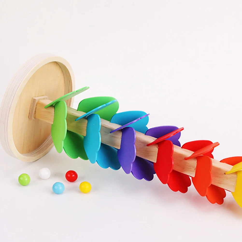 ของเล่นไม้ Ball Track ดนตรีปริศนาต้นไม้ Marble Run เกมประกอบ Tower เด็กวัยหัดเดิน Rolling