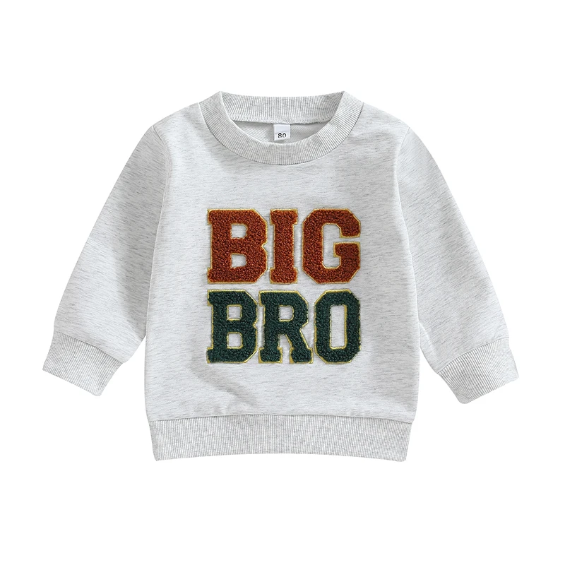 

Kids Baby Boys Sweatshirt Letter Print Round Neck Long Sleeve Pullovers Autumn Tops for Toddler Cute Fall Clothes