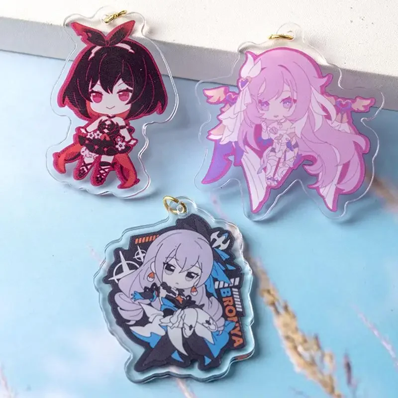 Honkai Impact 3rd Cute Valkyrie Elysia Seele Acrylic Keychain For IPhone/Xiaomi/Huawei Mobile Phone Case Key Chain Cover Hang