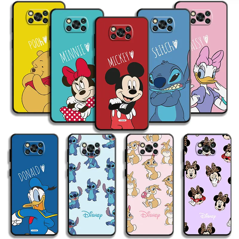 Case For Xiaomi Poco X3 NFC F5 Mi 11T for Huawei P30 P40 for Honor X8a X8 90 for Pixel 7 Pro Disney Mickey Minnie Donald Daisy