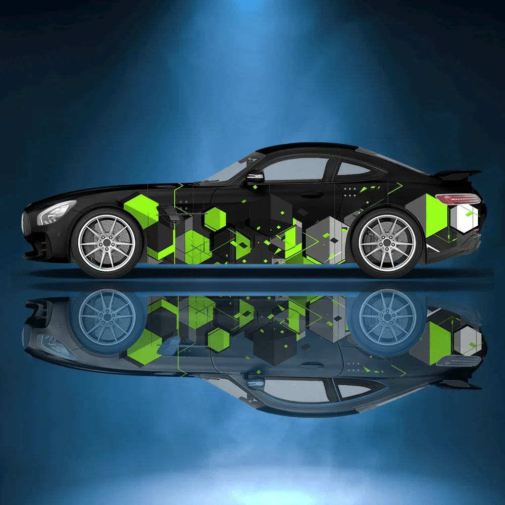 ملصق فينيل للسيارة بتراص هندسي ملصق PVC ذاتي اللصق مناسب للشاحنات وديكور الدفع الرباعي وإكسسوارات السيارات هدية