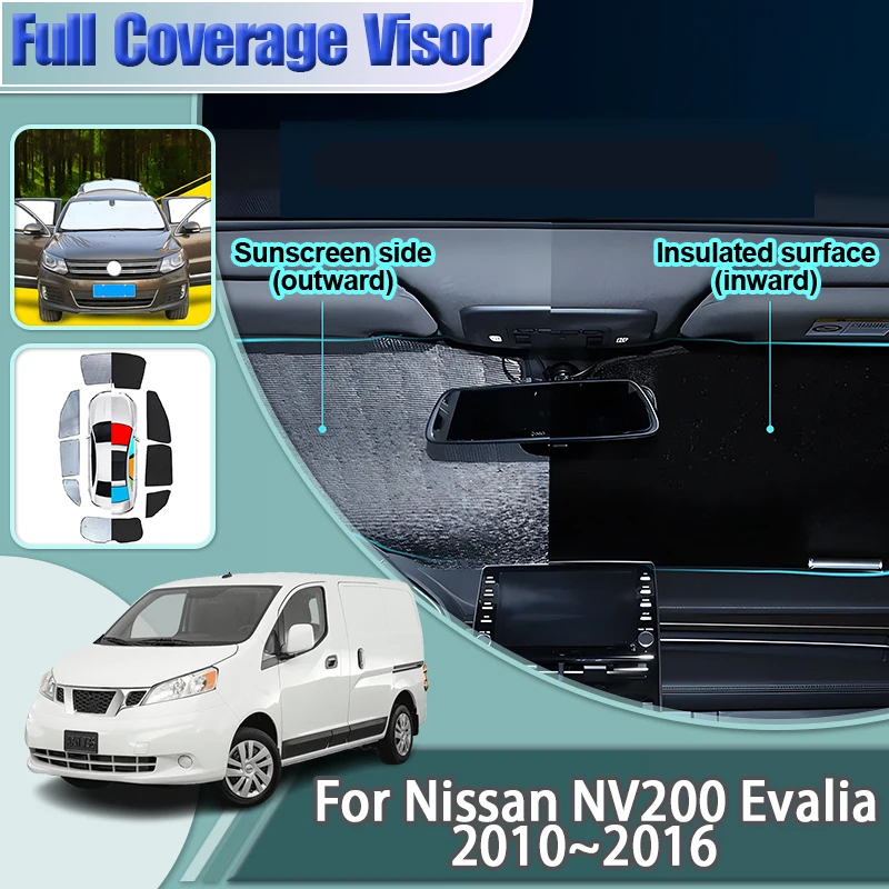 日産-nv200-アクセサリーエヴァリア-2010-〜-2016-車のサンシェード窓サイドウィンドウフロントガラスサンバイザー-uv-保護アクセサリー
