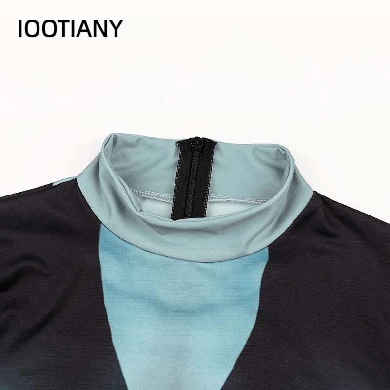 IOOTIANY-mono ajustado para fiesta de Halloween, traje Sexy con estampado Digital 3D, disfraz de Cosplay para mujer, monos Zentai de LICRA