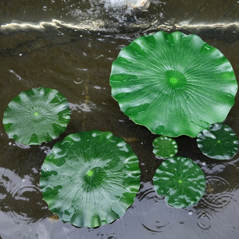F92b daun lotus buatan 4 bungkus air fitur tanaman kolam mengambang tanaman lanskap 4 ukuran simulasi l, l, waterproof air