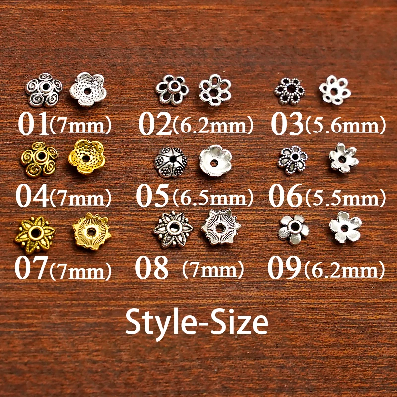 Gold Silver Flower Bracket Bead Cap Bead Bracket Handmade DIY Petal Accessories Jewelry Accessories 100pcs