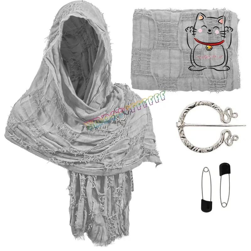 Anime Four Seasons Beggar Wind Cosplay Scarf Fashionable Versatile Cotton Hemp Shawl for Halloween Gift for Girlfriend Birth