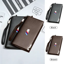 Cartera larga de negocios a la moda para hombre, bolso para tarjetas bancarias, monedero, regalo para BMW 1 3 5 Series X1 X4 X5 X7 G20 G38 F20 F39 F48 E46 E60