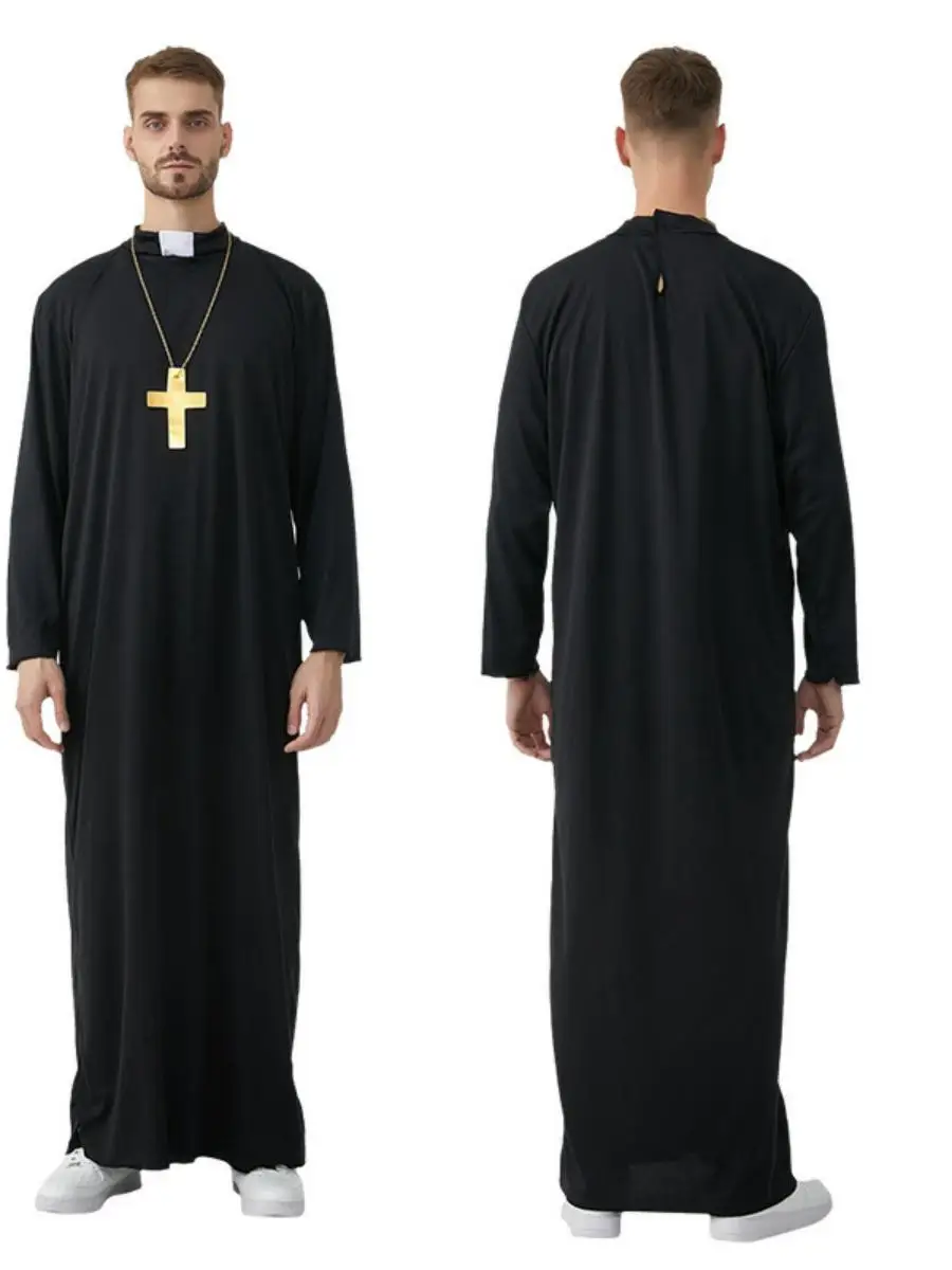 loween Cosplay Resurrection Priest Costume Biop Priest Missionary Monk Masquerade Par Performance Dr up