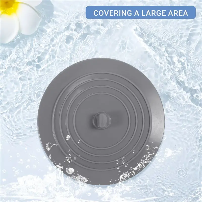 A93E-2 Pack Bathtub Stopper, 6 Inches Large Silicone Tub Stopper, Flat Suction Drain Covers, Bath Plug For Tub, Kitchens, Bathro