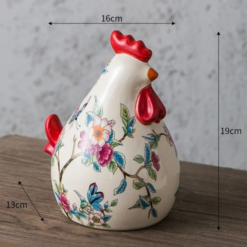 Retro Ceramic Painted Rooster Handicrafts Living Room Entrance Home Decoration 2026 Статуэтки Кошек تحف كبيره للمنزل view 5