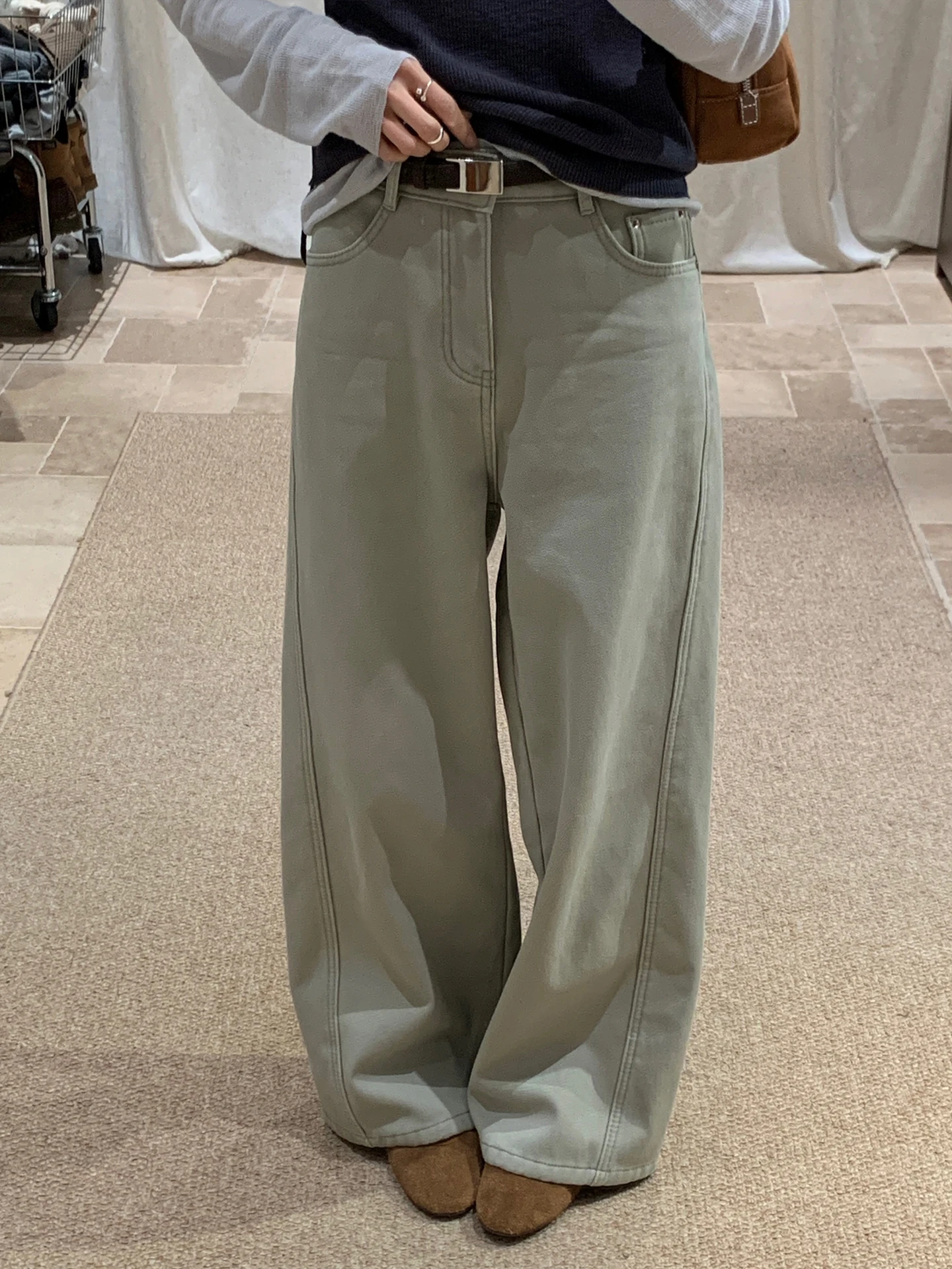 

Женские джинсы с высокой талией, прямые, в корейском стиле, широкие штанины, повседневные, зимние/весенние, новинка, модные длинные брюки