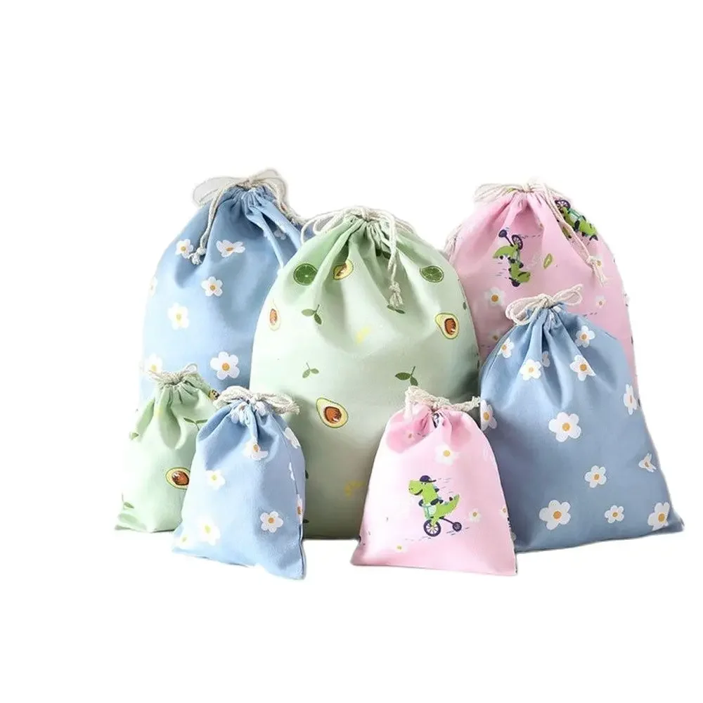 1pc Fresh Cute Drawstring Storage Bag Travel Portable Dustproof Clothes Bra Organizer Bag Socks Toys Comestic Drawstring Pocket