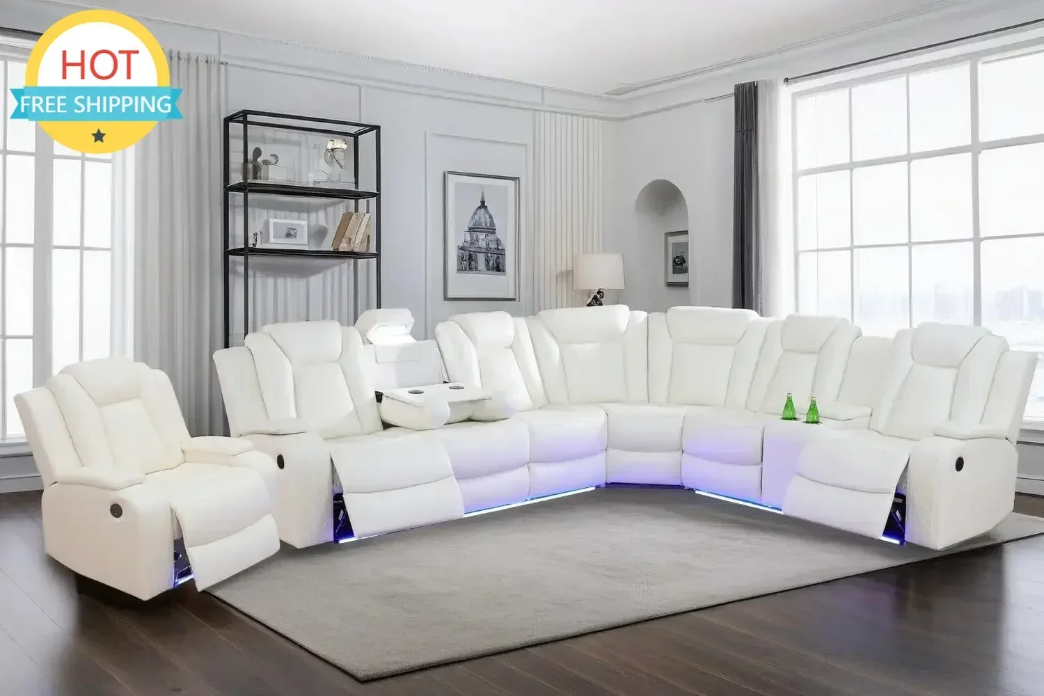 Flash Sale Hot salesLiving Room Furniture Reclining Sectional Sofa, Living Room Power Recliner Adjustable Sofa, Loveseat Chair w