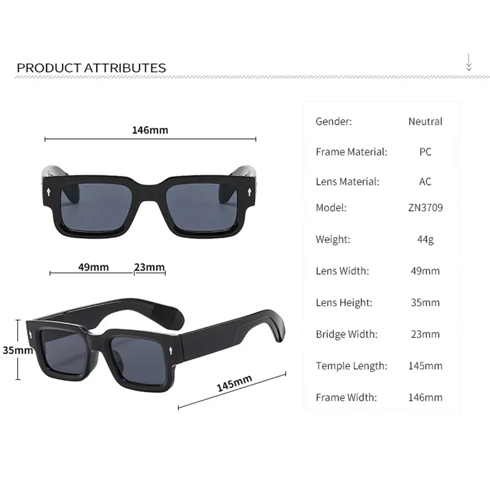 レトロ男性スクエアサングラス女性のためのヴィンテージ高級リベットデザイナーサングラスファッションアローシェード UV400 眼鏡