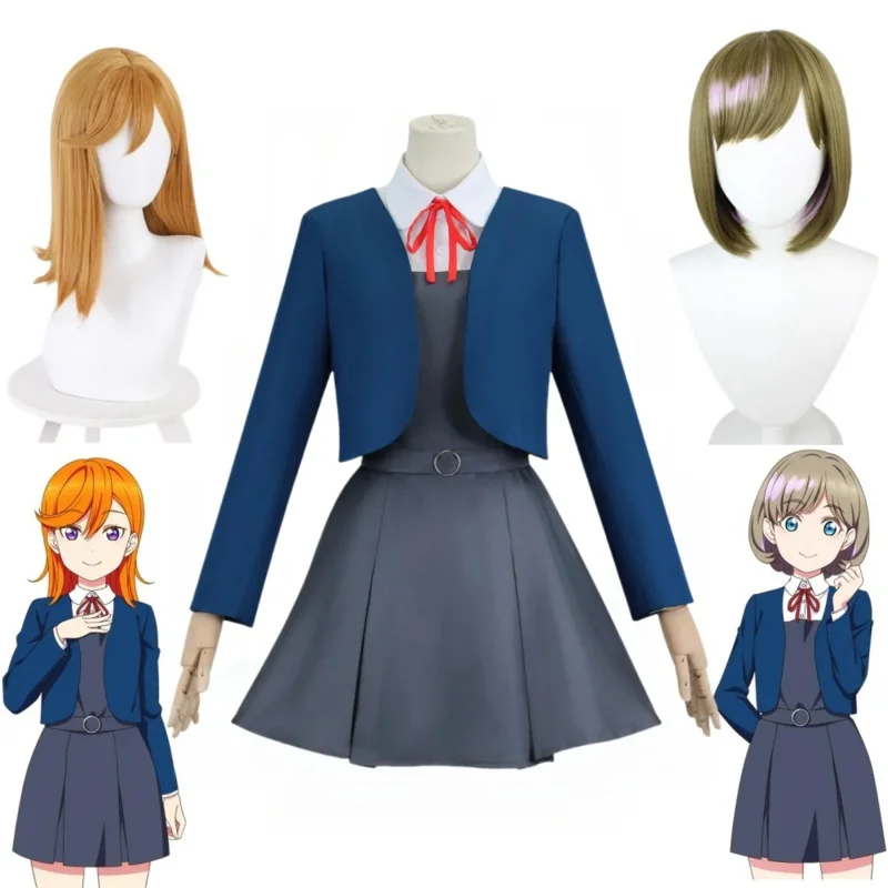 

Shibuya Kanon Cosplay Anime Love Live Tang Keke Costume Wig Tan Kuku JK School Uniform