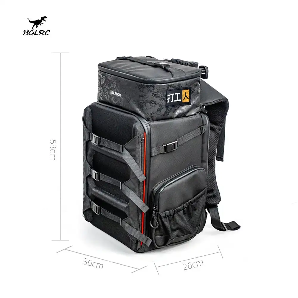 HGLRC Drone Backpack Camera Bag Splash-Proof Fabric 360X260X530mm 33.5L Capacity for FPV Freestyle Drones Outdoor Flying