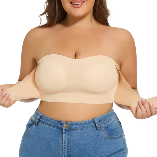XL-4XL sujetador push-up Sexy para mujer, lencería inalámbrica, sujetador antideslizante transpirable con correas extraíbles, pecho realzador de talla grande 2025