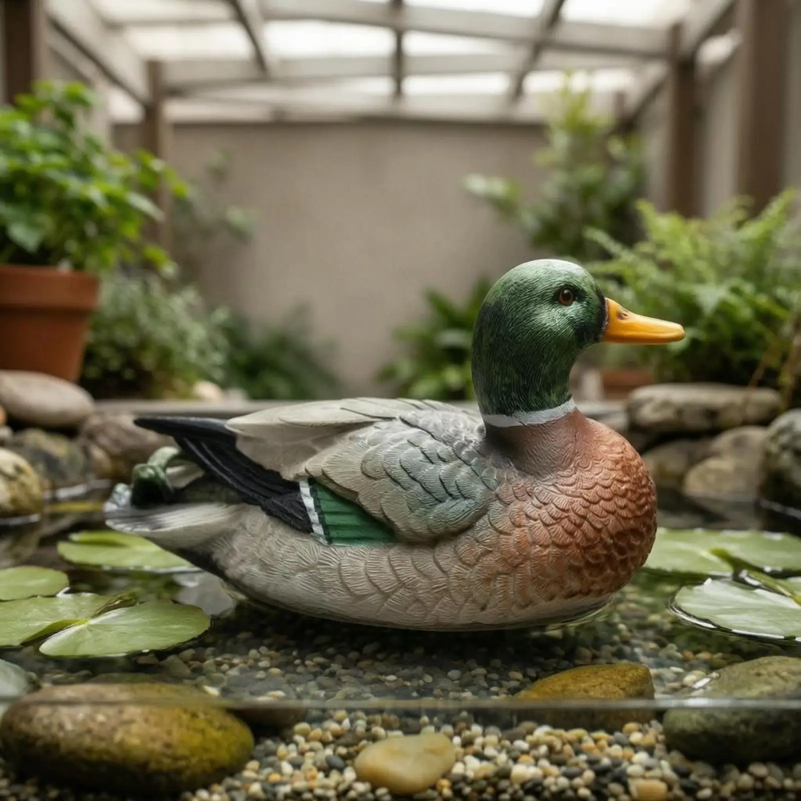 Resin Duck Figurine Outdoor Pond Sculpture Floating Water Decor Garden Aquarium Animal Ornament - view 2