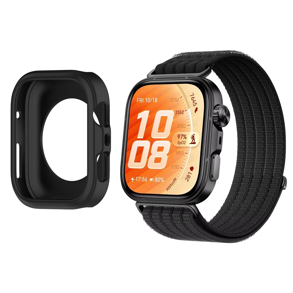 Schutzhülle für Huawei Watch Fit 5/5 Pro/Fit 4/4 Pro, Displayschutzfolie, ausgehöhlter Silikon-Stoßrahmen, Huawei Watch Fit5, schützend – Detail 8