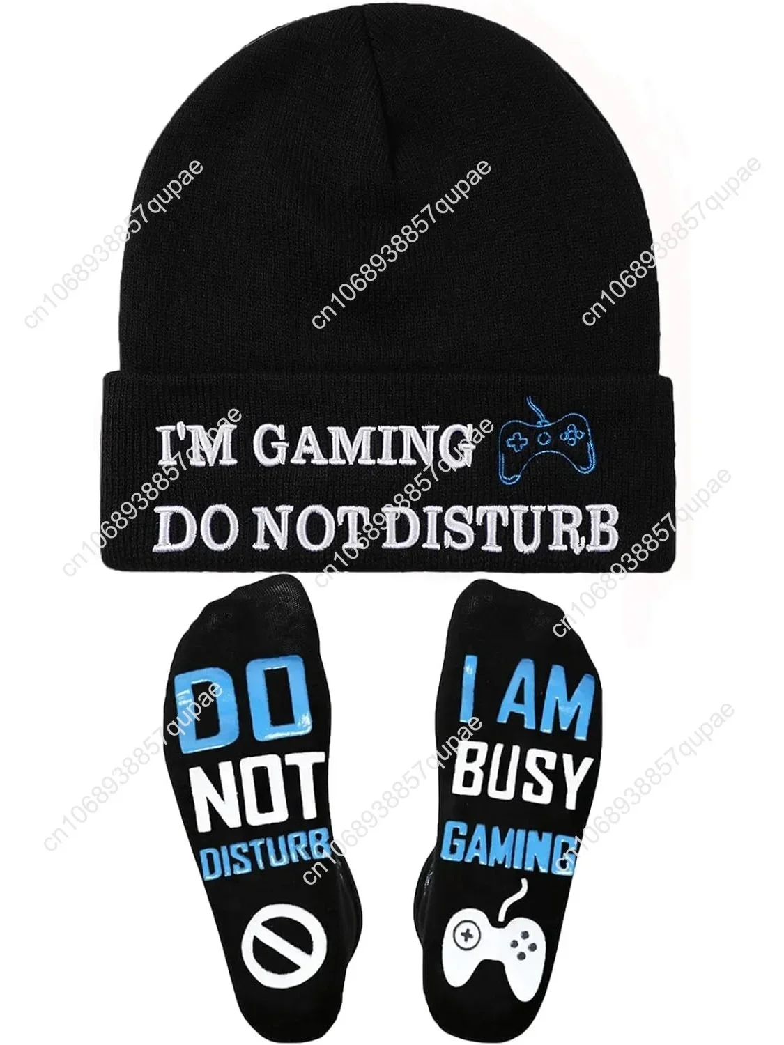 

Novelty Gamer Socks Beanie Hat, Funny Gamer Gifts Christmas Stocking Stuffers for Teen Boys Adults Men Women Dad