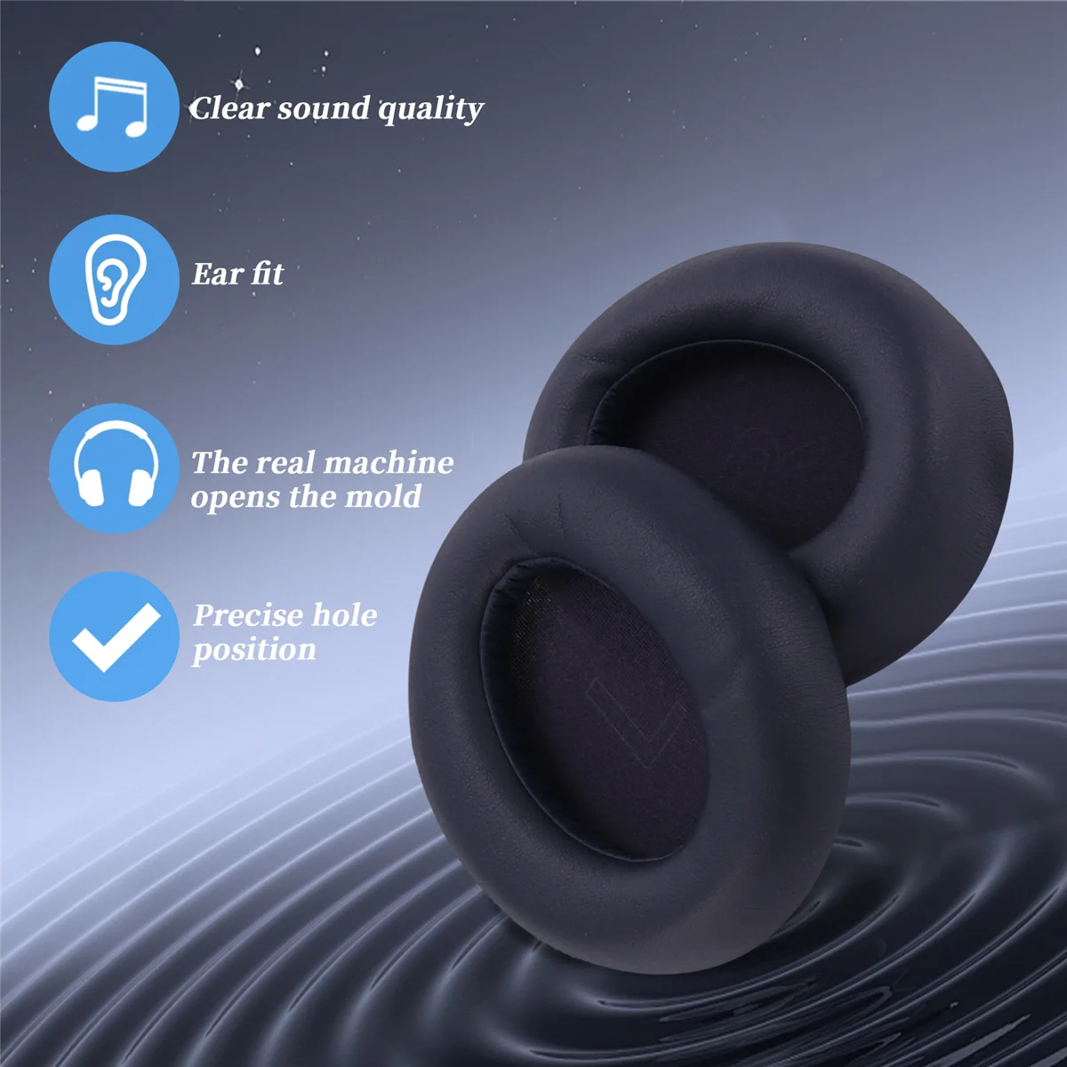 

CEA Replacement Ear Pads for Life Q30/Q35 Protein Leather Headphones Earpads(Blue)