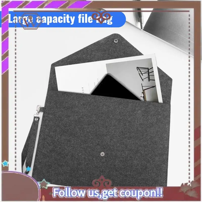 

ABBG-1PC Simple A4 Big Capacity Document Bag Pad Business Briefcase File Folders Chemical Felt Filing Products