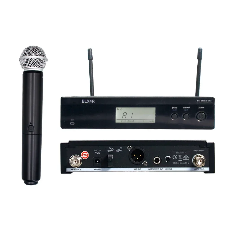 BLX4RSM58 Dual Microphone Karaoke Stage System Wireless UHF Handheld Mic Kit with BLX4 & BLX288