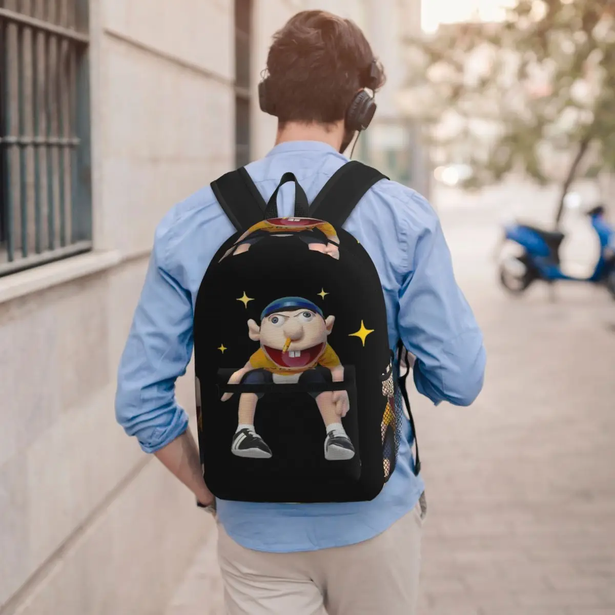 Sml Jeffy Rapper Student Backpack School Bag Hiking Travel Daypack for Boys Girls Bookbag Shoulder Bags