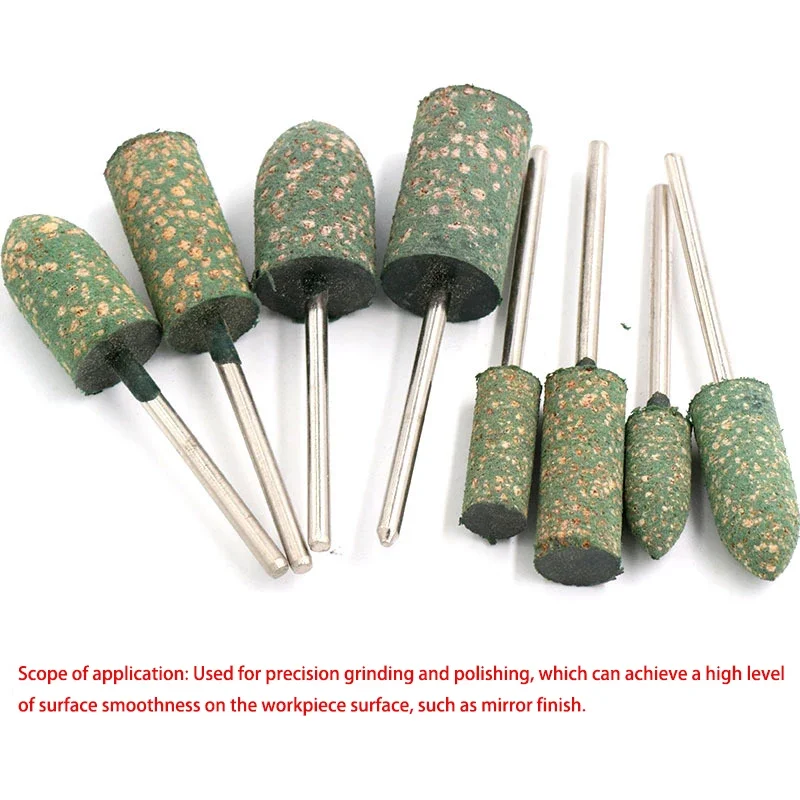 5-50Pcs Sesame Rubber Grinding Heads OD 3-12mm Handle 3 mm Polishing Burr Point Abrasive Grinding Stone Wheel