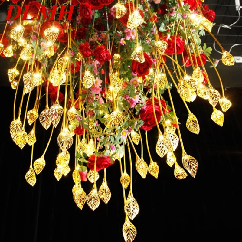 DLMH Modern Golden Leaf Wedding Light Party Stage LED Light  Pendant Light Ground Insertion Light Background Decoration