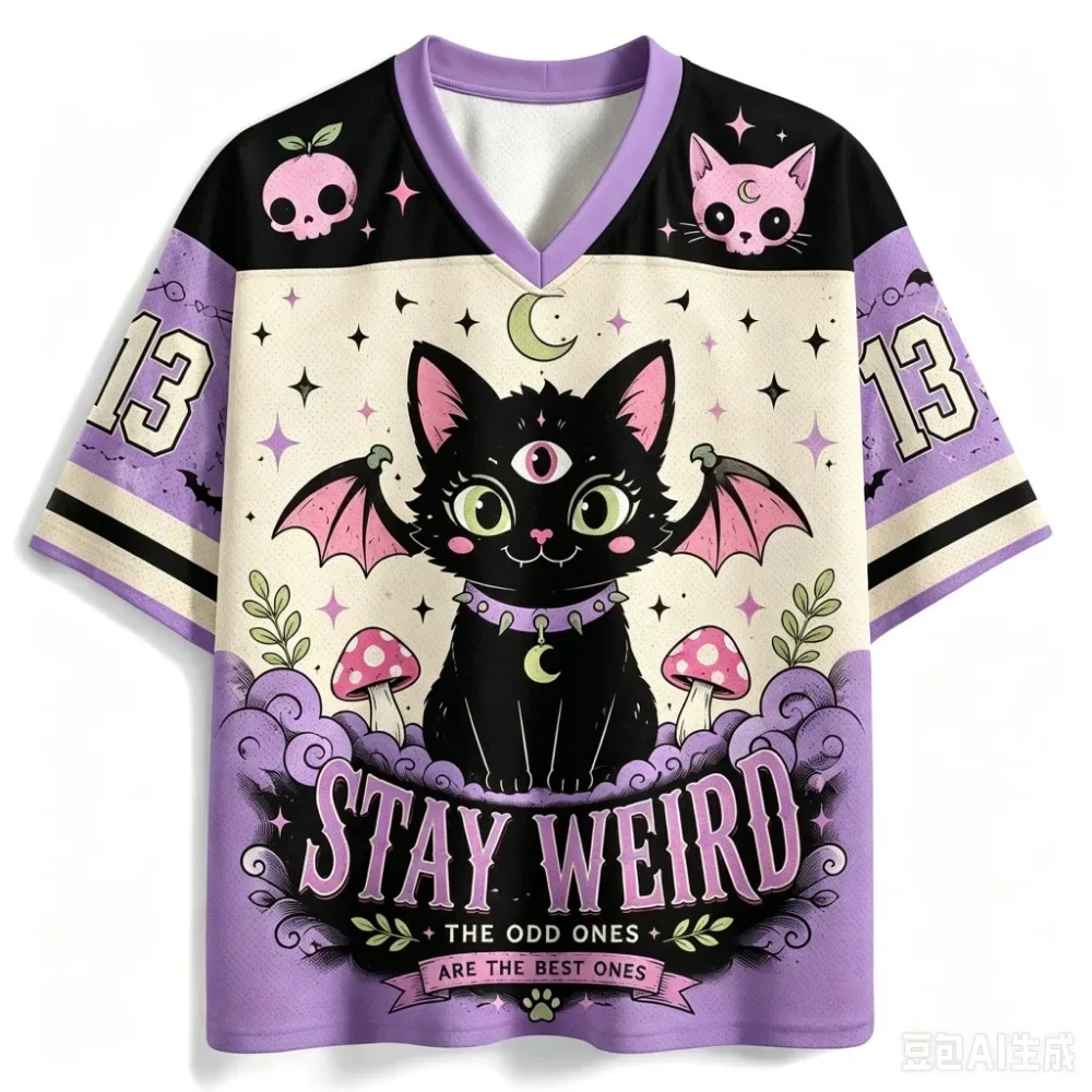 Summer Fashion New Design Funny Weird Cat 3D Print Men Women's V-Neck Sports TShirt Street Breathable Quick-dry Y2K Family Cloth