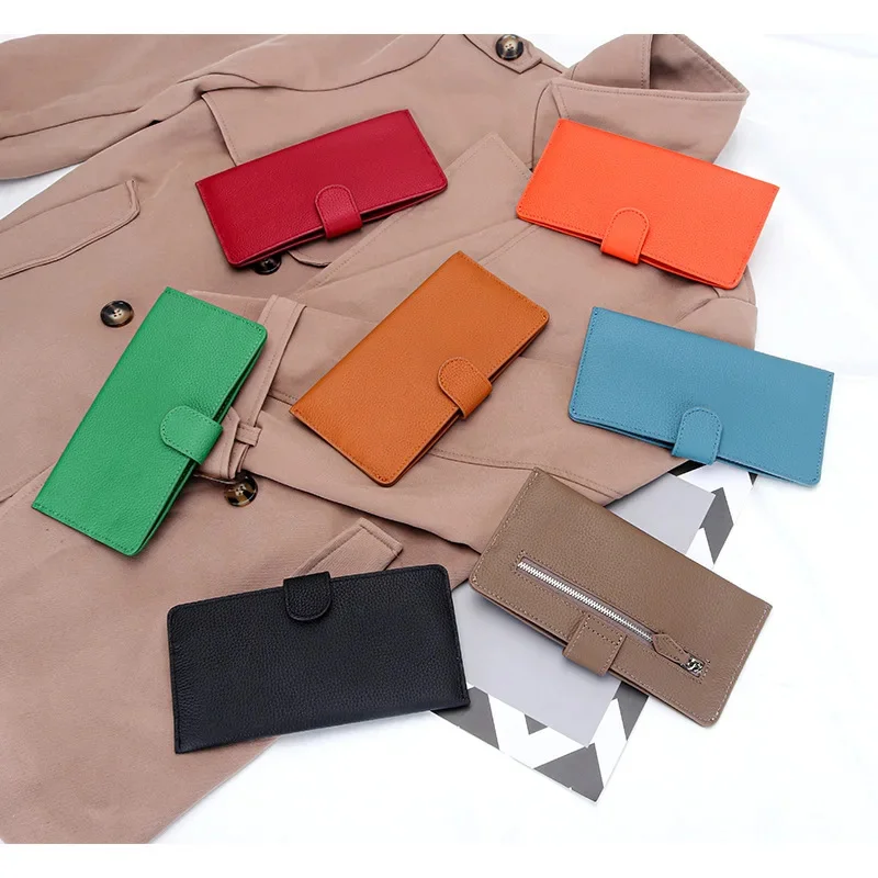 

New Arrival 2024 Women's Long Genuine Leather Large Capacity Wallets with Phone Pocket Simple Envelope Clutch Purse