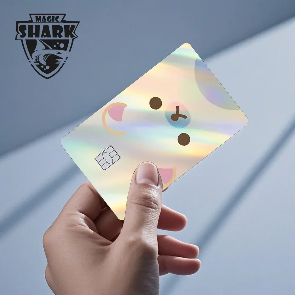 2025 Neue süße holografische Maus-Katze, kein Verblassen, laserreflektierende vordere Hautabdeckung, Hautaufkleber für Kreditkarte, Debit, Bankkarte – Detail 6