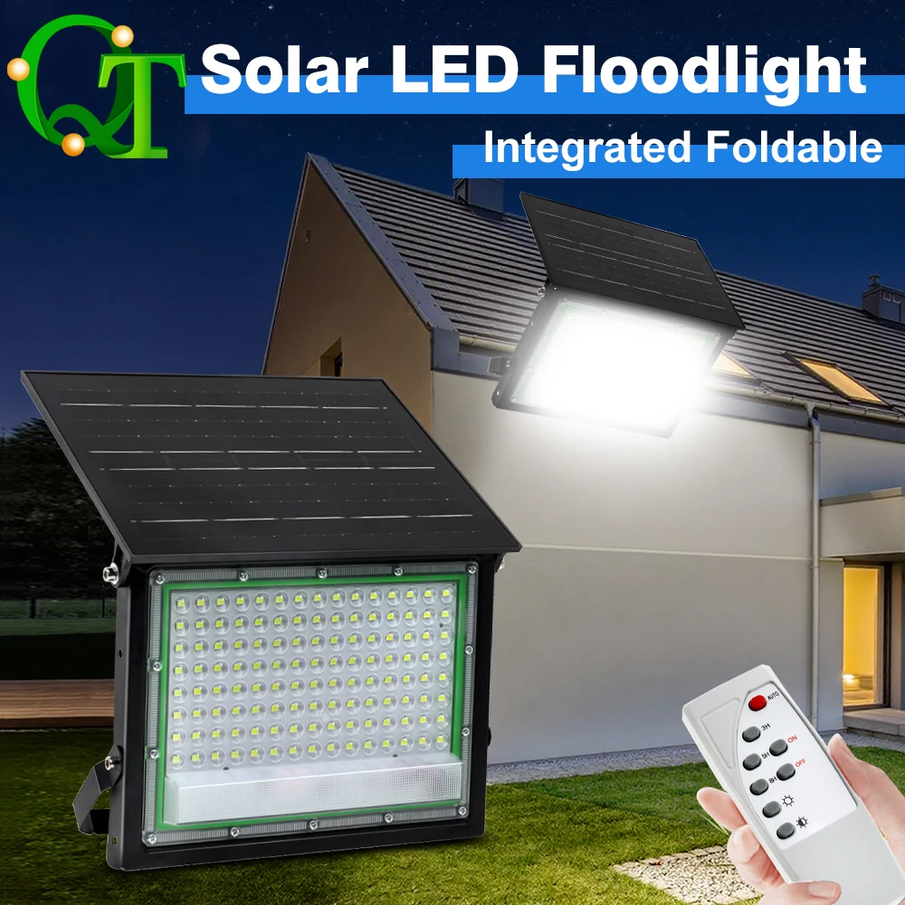 50W/100W Solar Flood Light with Remote Control Timable-Dimmable Suitable for Indoor and Outdoor Lighting