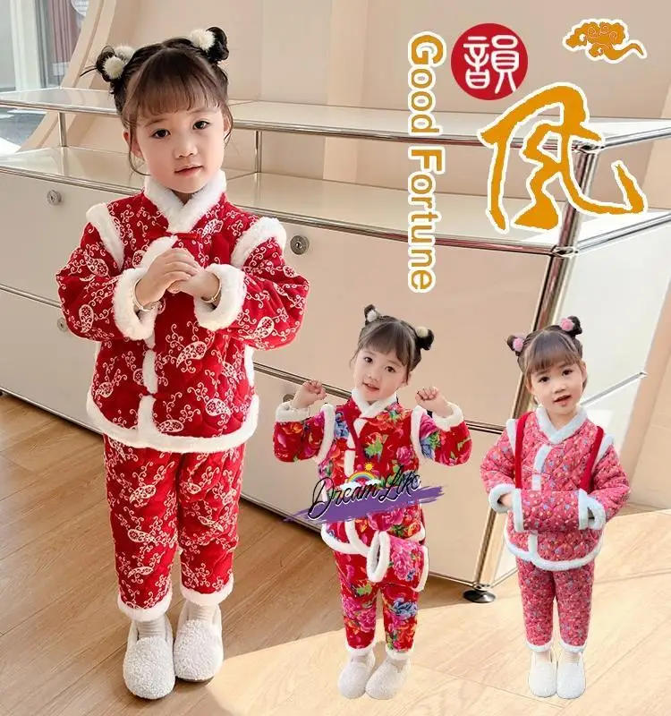 

Утепленный хлопковый комплект с курткой для малышей: праздничная одежда для новогодних посещений, зимняя одежда для мальчиков и девочек