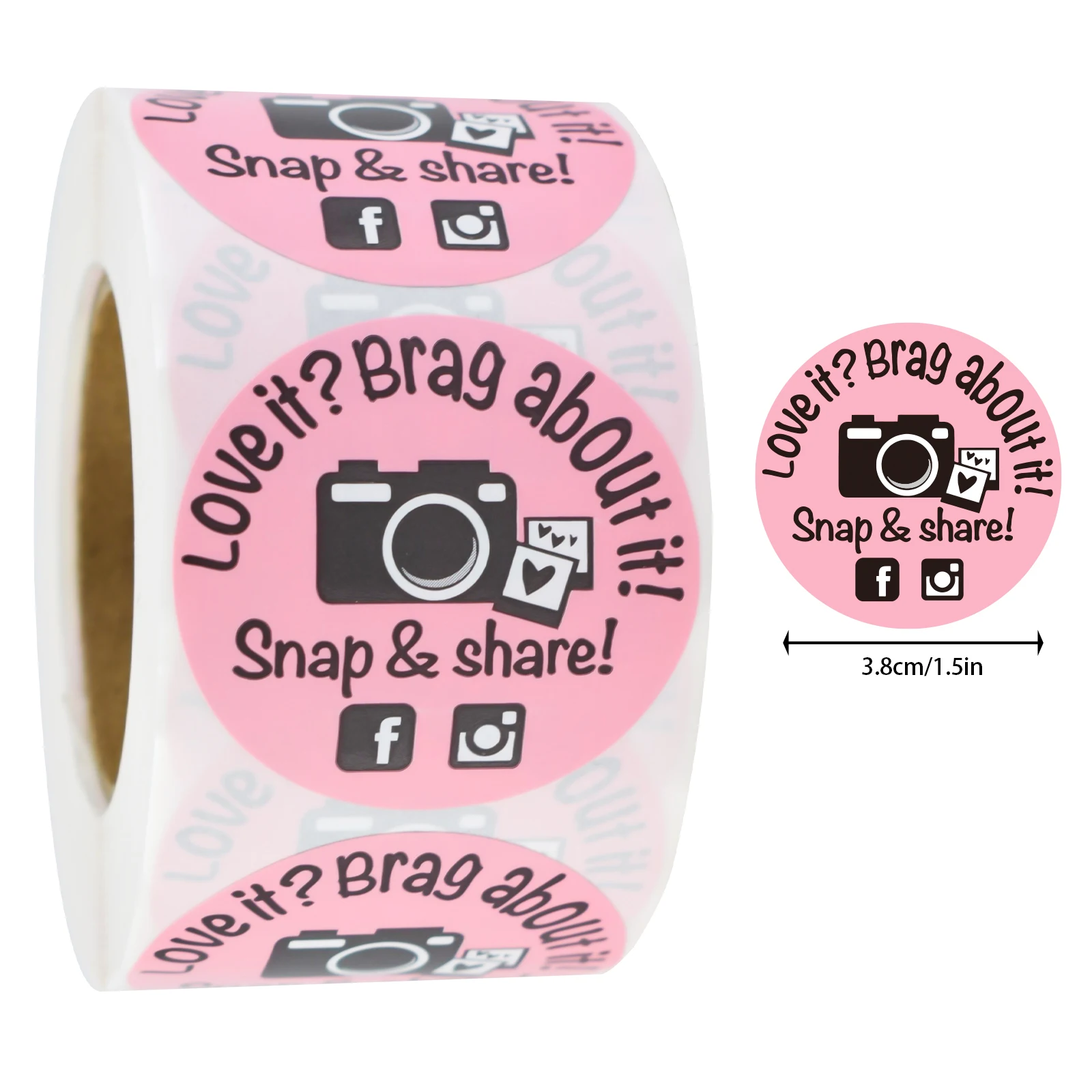 300Pcs 3.8Cm/1.5In Pink Stickers for Photo Sharing, Social Media Sharing Labels, Bakery Stickers, Handmade Stickers, Social Stickers, Envelope Stickers, Gift Bag Packaging Stickers