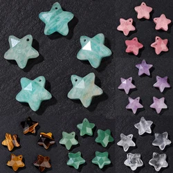 Natural Amazonite Stone Star Charm 14mm Tiger Eye Crystal Gems Star Pendant for Jewelry Making Bracelet DIY Necklace Earrings