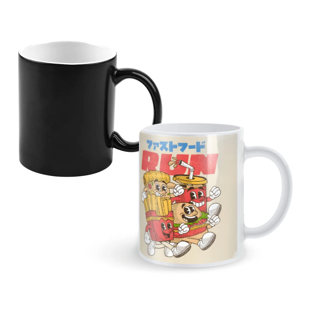 

Fast Food RunCoffee Mugs And Mug Creative Color Change Tea Cup Ceramic Milk Cups Novelty Gifts