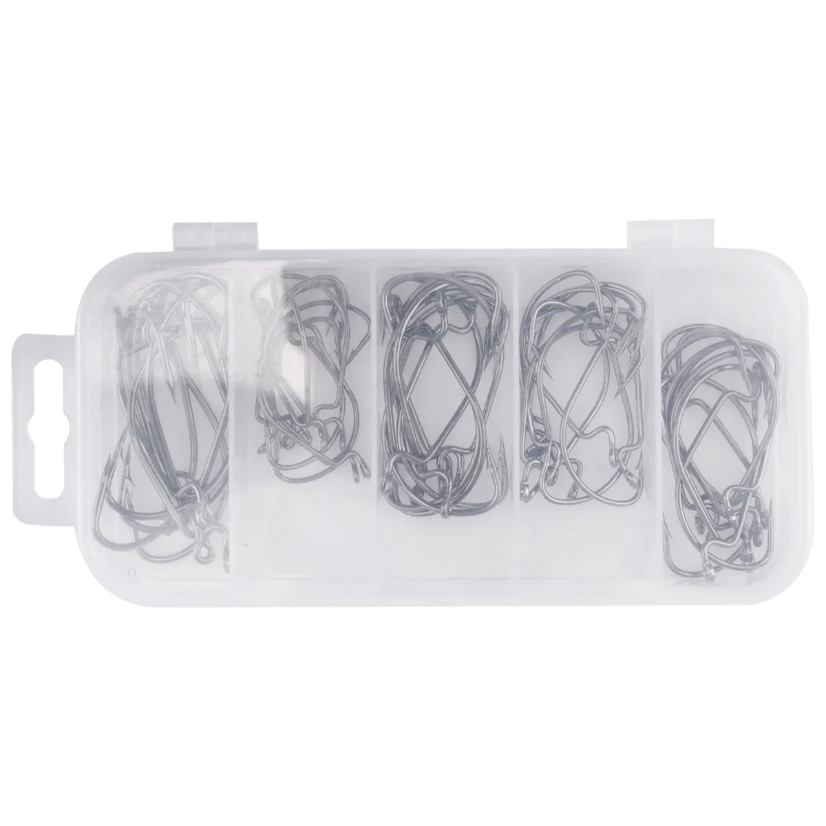 51Pcs Fishing Hooks High Carbon Steel Worm Senko Bait Jig Fish Hooks with Plastic Box