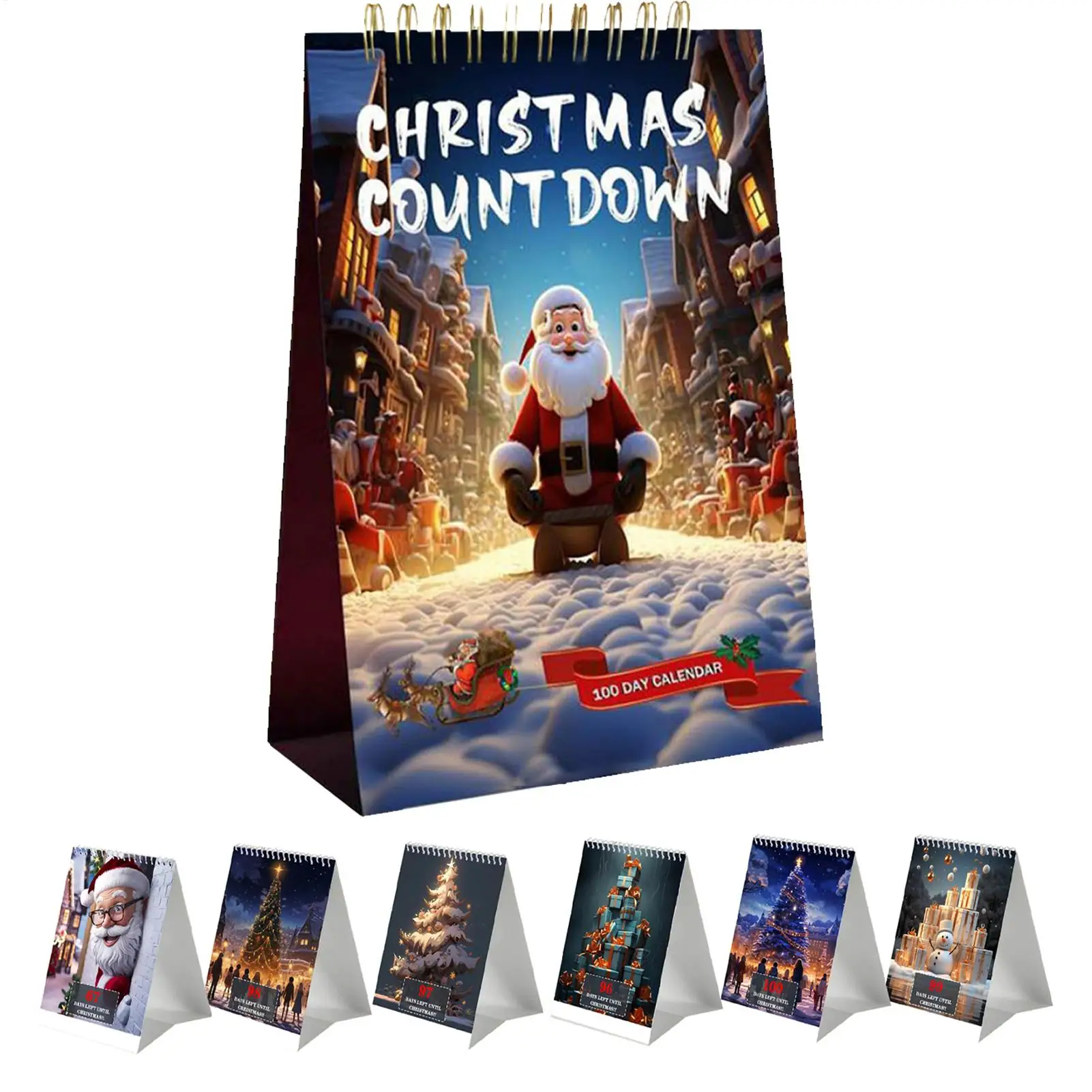 

2025 100 Day Christmas Countdown Calendar Table Centerpiece December for Living Room Bedside Study Window Office Desk Party