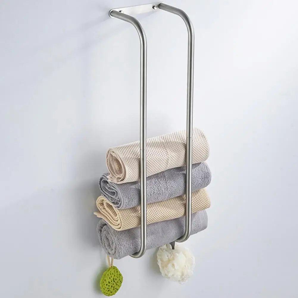 Heavy Duty Towel Rack Bathroom Towel Storage Holder Space-saving Stainless Steel Towel Rack Modern Wall Mount Organizer for Bath