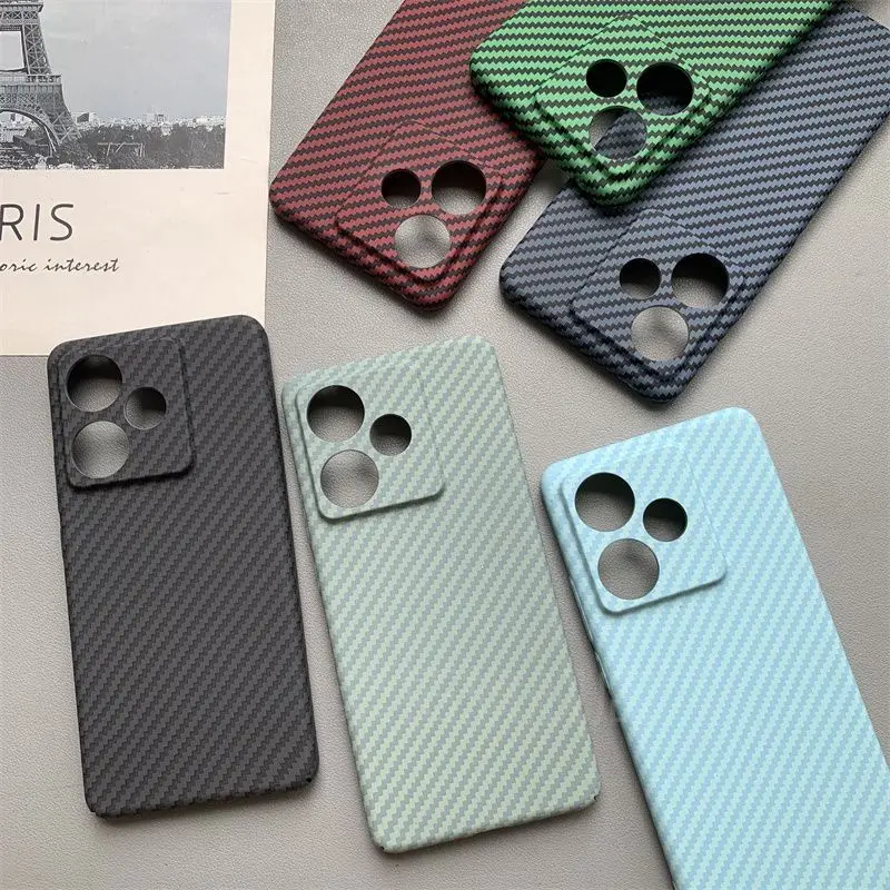For Realme GT7 Pro GT 7T Case Simple Carbon Fiber Color Matching Texture PC Anti-drop Cover For Realme GT 7 Pro 7T Funda