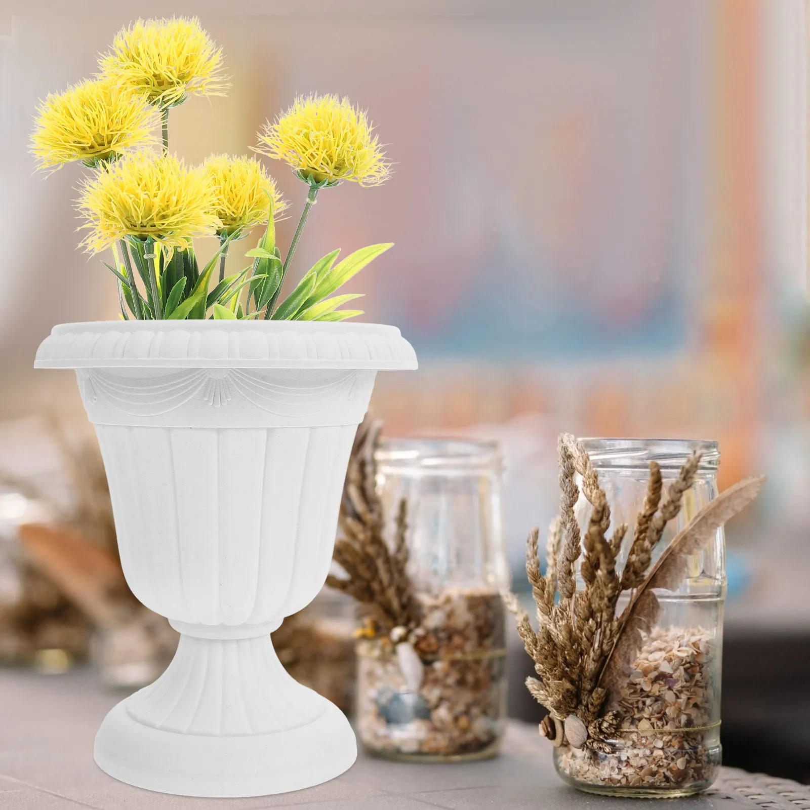 Planter Flower Pot Garden Indoor Home Succulent Halloween Christmas New Year Classic Urn Planter Decorative Plant Pot Large