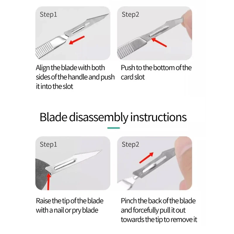 Stainless Steel Surgical Scalpel Blades + Handle Scalpel DIY Cutting Tool PCB Repair Animal Surgical Knife Dropshiping ﻿