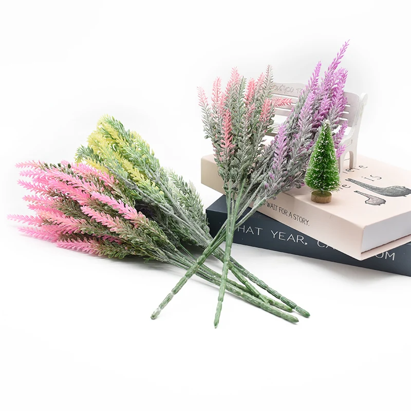 5/10pcالصناعي البلاستيك زهرة الخزامى متعدد الألوان المزهريات ديكور غرفة المنزل الزفاف الزفاف عقد الزهور المواد منتجات المنزل