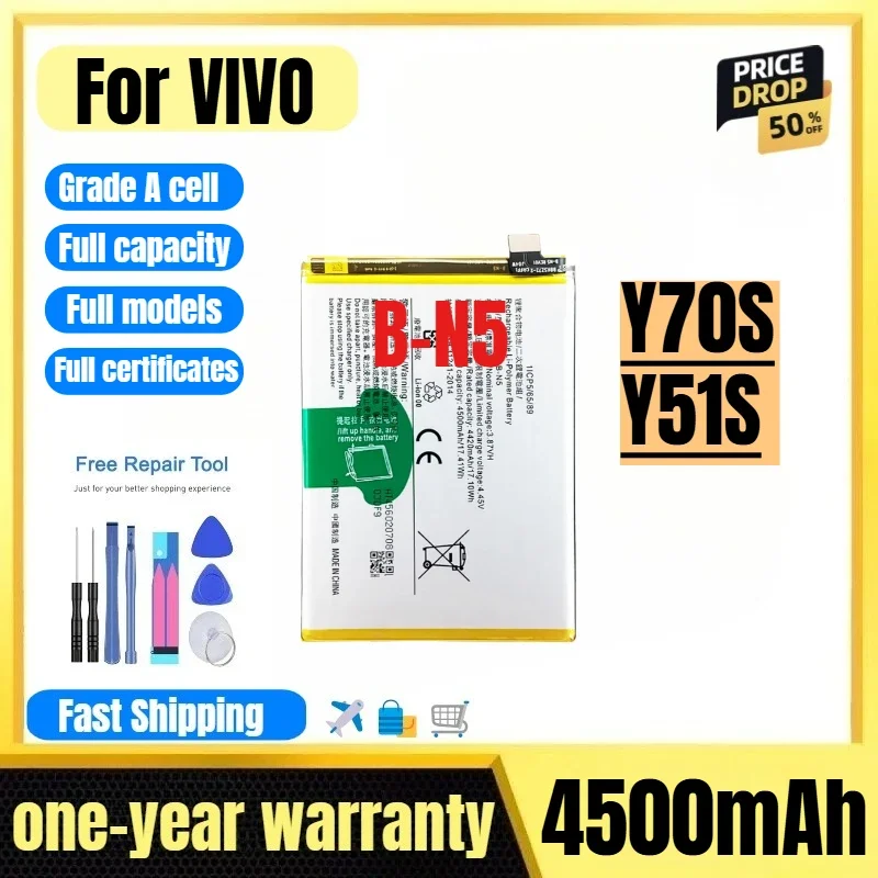 B-N5 for VIVO Y70S/Y51S Mobile Phone Battery 0 Cycle High Quality High Capacity Replacement Bateria Grade A Cell with Tools