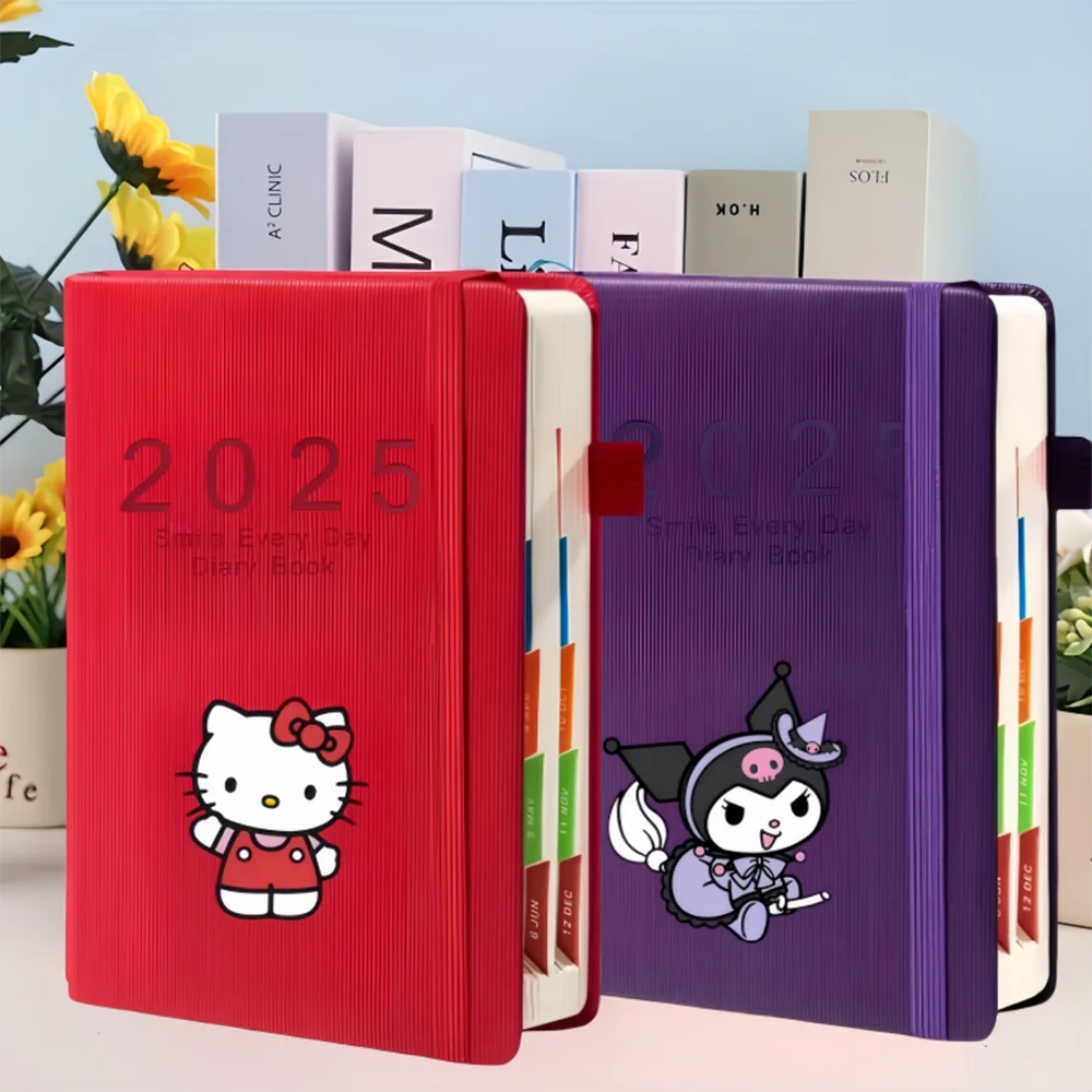 1pc Sanrio Hello kitty Kuromi Cinnamoroll Notebook, Notepad, Meeting Record Book, Schedule Book, Daily Planner, Suitable for Not