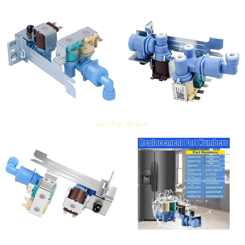 J0MA Triple Water Inlet Valves Replacement 242252702 for Home Commercial Refrigerator